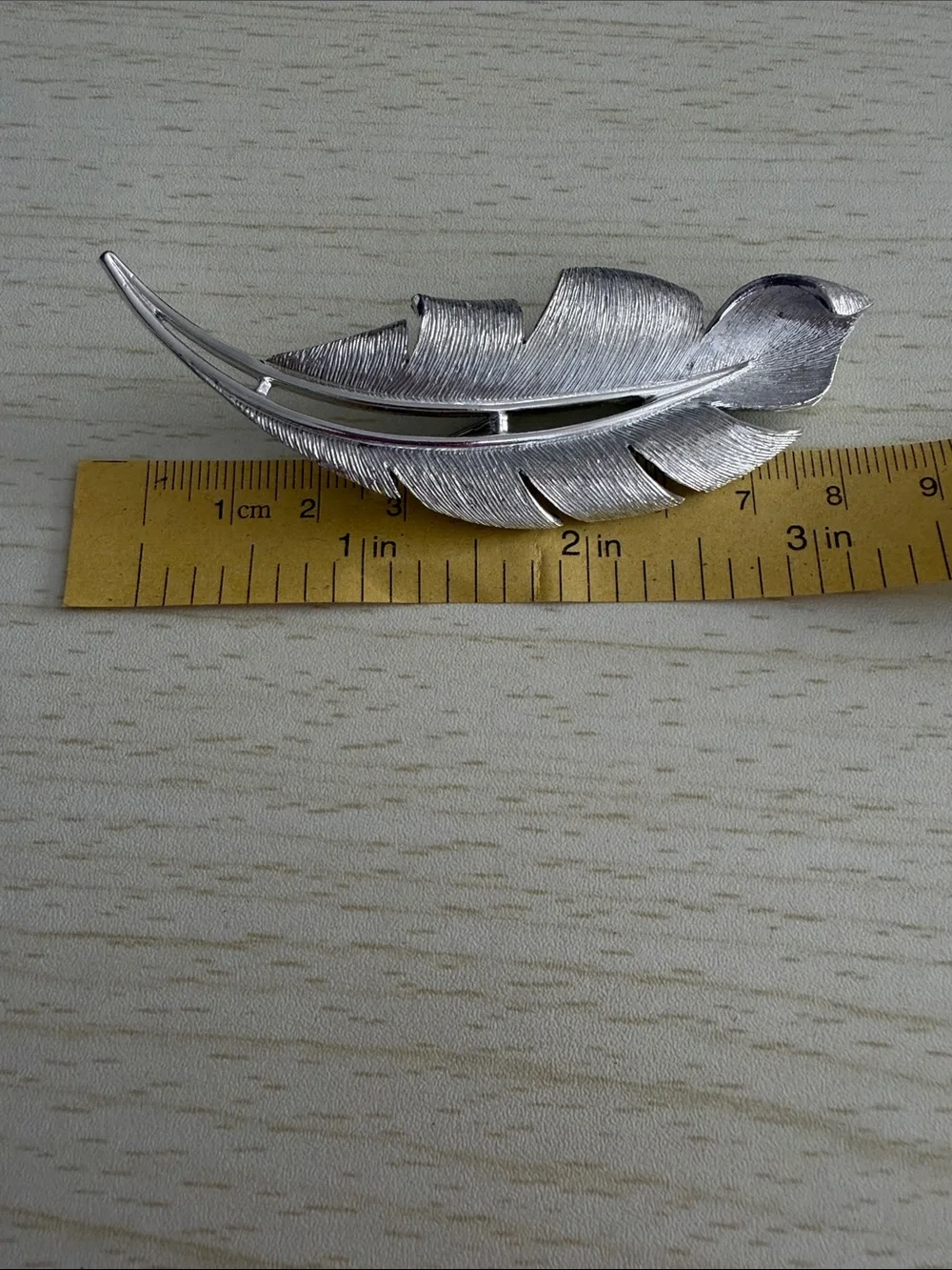Emmons Vintage Silver Feather Brooch Pin - Elegant Women Accessories